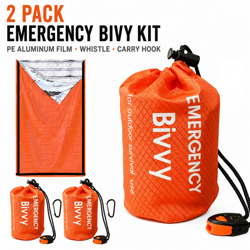 2 Pack Emergency Sleeping Bag, - đánh giá và giá Emergency Whistle Loud
