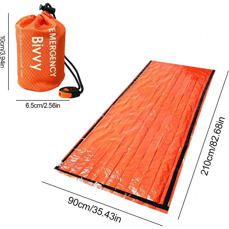 2 Pack Emergency Sleeping Bag, - đánh giá và giá Emergency Whistle Loud