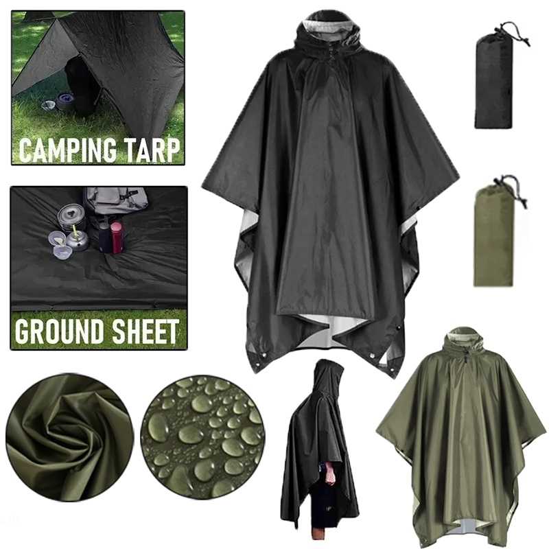 Outdoor 3 In 1 Military Rainco - đánh giá và giá Emergency Poncho Rain