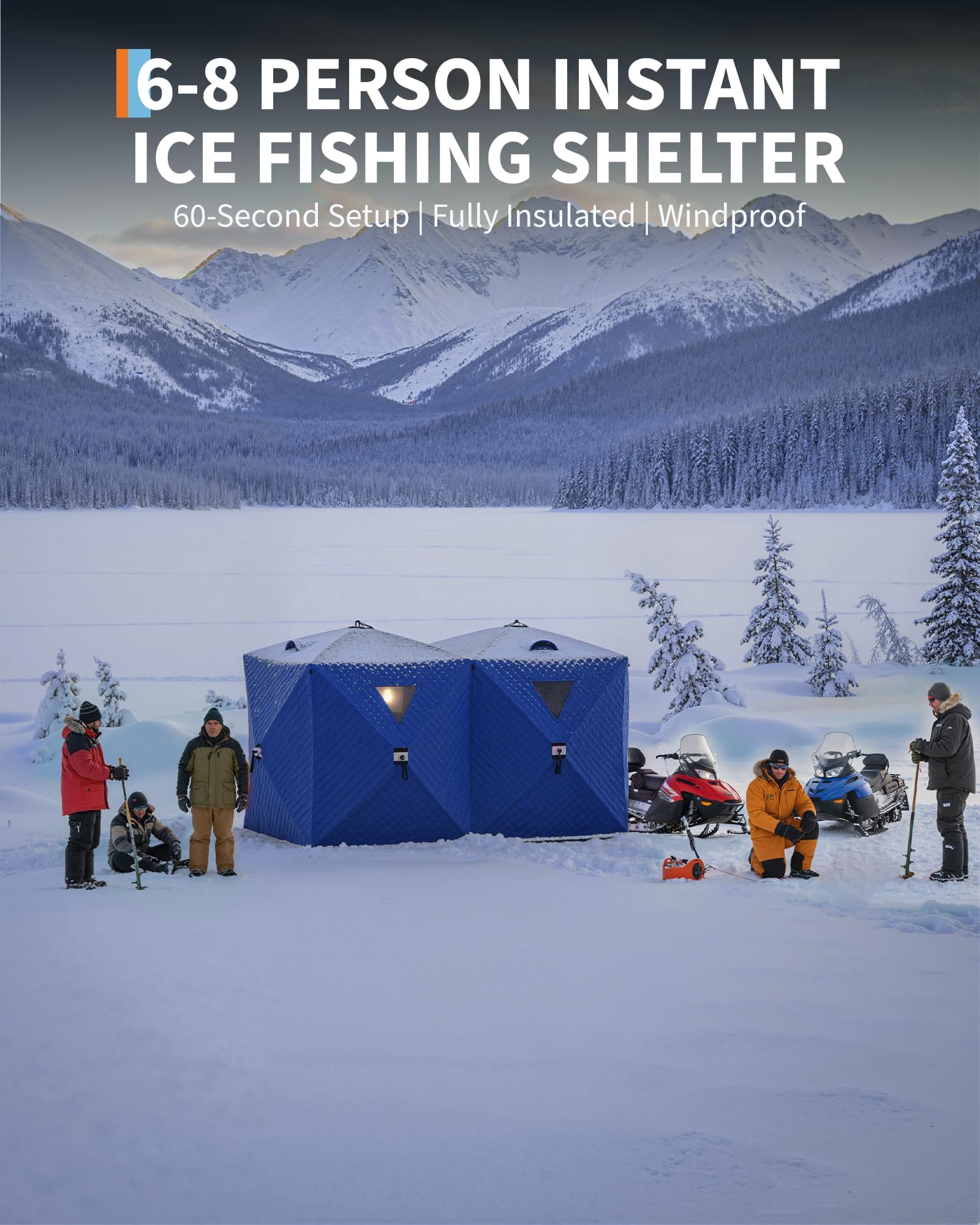 Pop-Up Ice Fishing Tent Hub-St - đánh giá và giá Emergency Mylar Tent