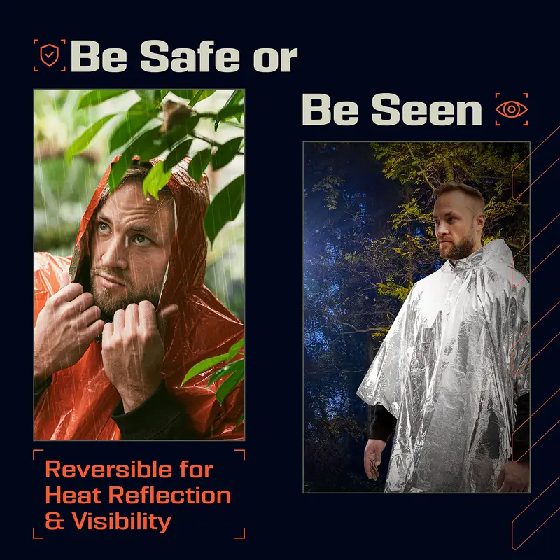 Aluminum Coated Hooded Emergen - đánh giá và giá Emergency Poncho Rain